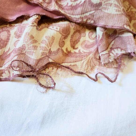 Guess Mauve Vintage 2000s Midi High-Low Dress | Boho Paisley | Size 11 - Picture 13 of 16